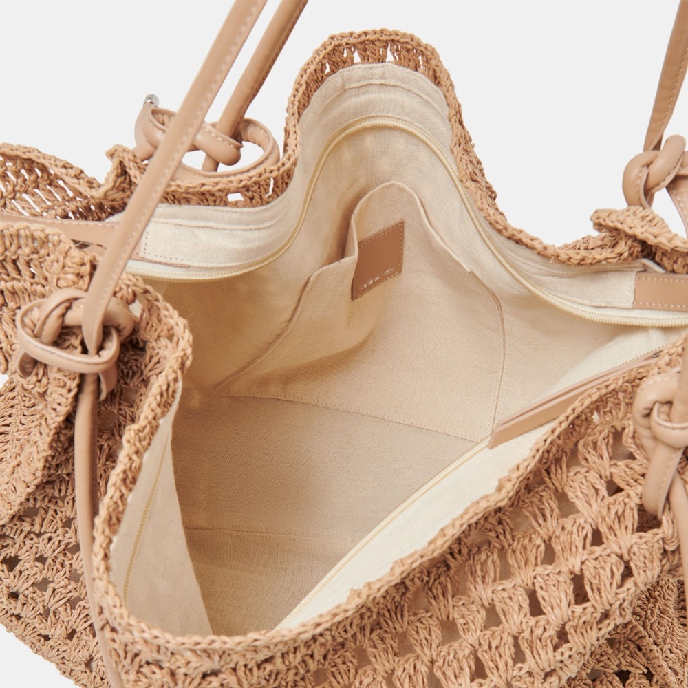 NWT Dolce Vita Ravello Tote Natural Raffia Tote Bag - Picture 3 of 14